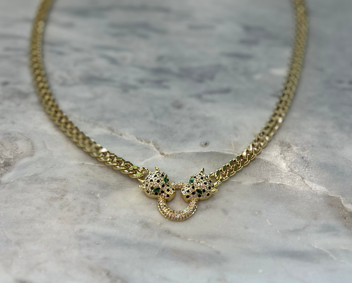 18 inch green eyed pave panther 