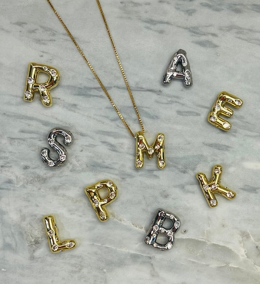SILVER ASTEROIDS BUBBLE LETTERS