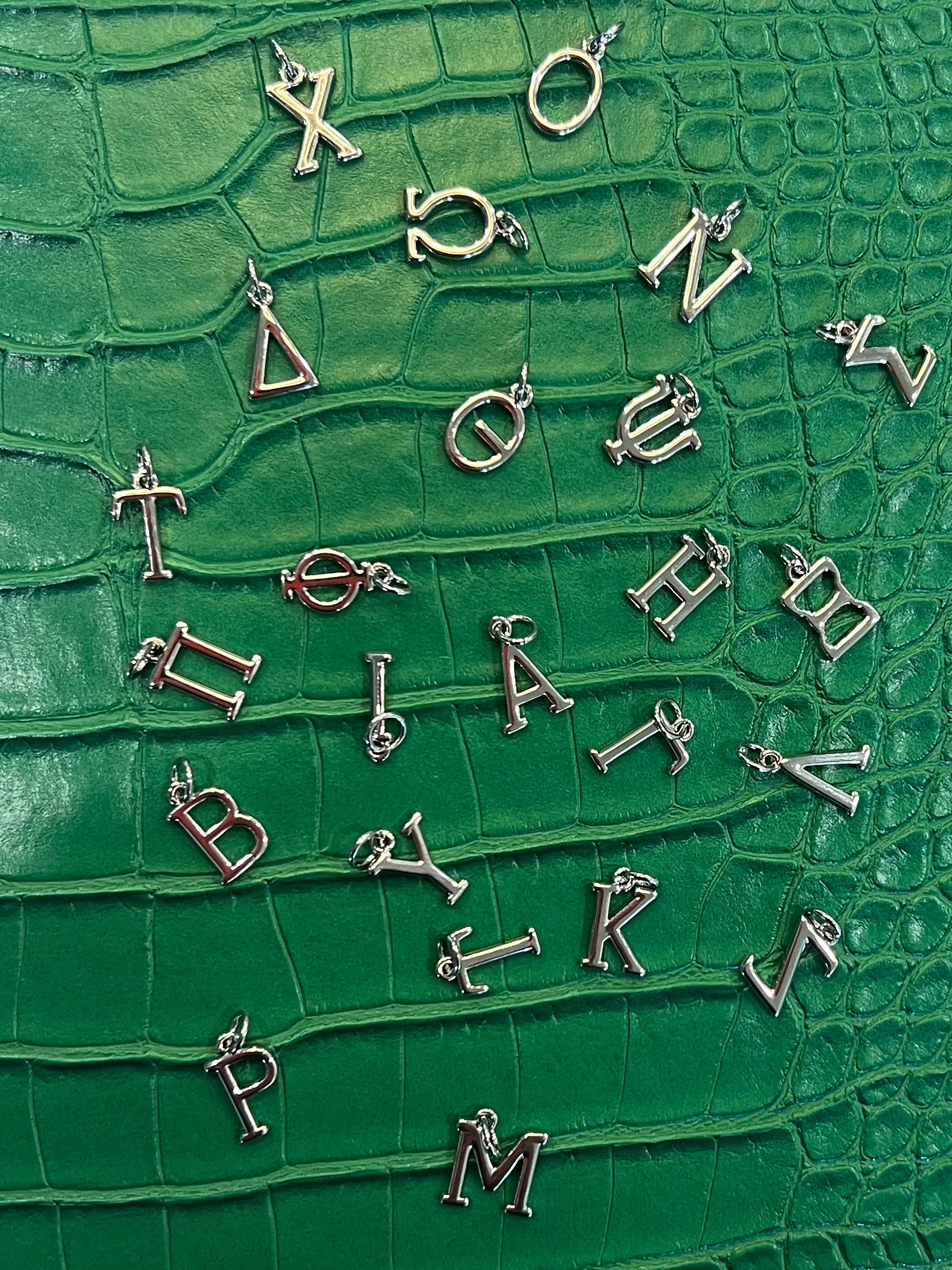 Silver Greek Alphabet Charms – Alex Designs